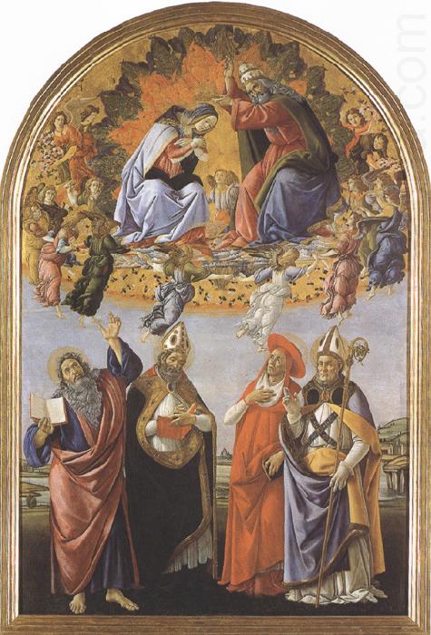 Sandro Botticelli Coronation of the Virgin,with Sts john the Evangelist,Augustine,jerome and Eligius or San Marco Altarpiece (mk36) china oil painting image